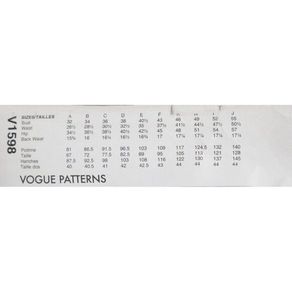 Vogue V1598 Sewing Pattern Sandra Betzina Jacket Pants Sewing Pattern UNCUT - Picture 2 of 4